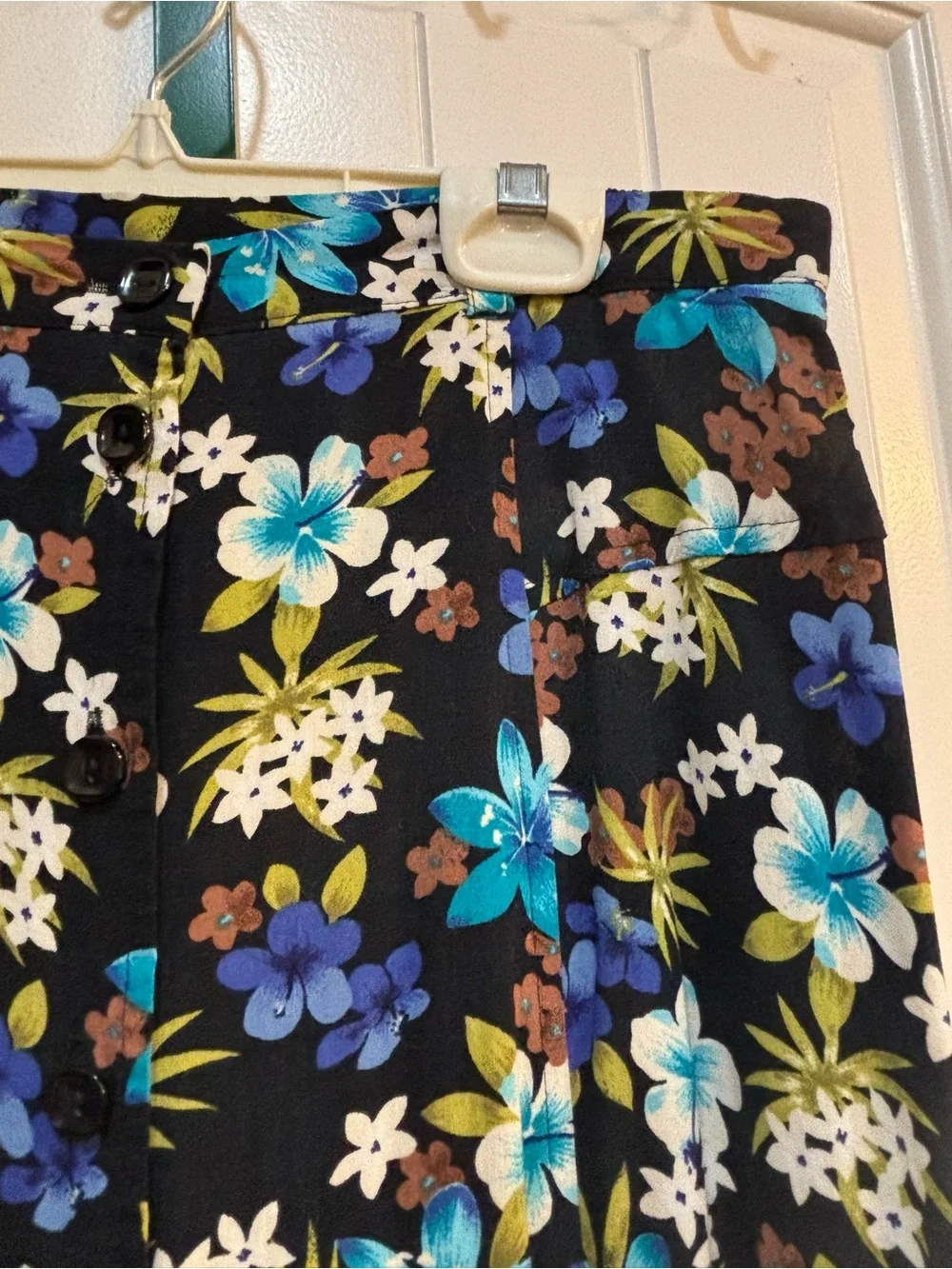 Vintage Floral Print Button-Front Midi Skirt and Matching Shirt Set | Sz SP